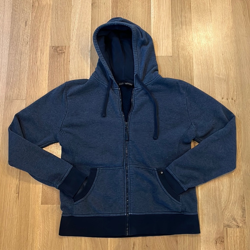 Pact Organic Full Zip Hoodie Navy